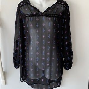 Mossimo Black Sheer Tunic